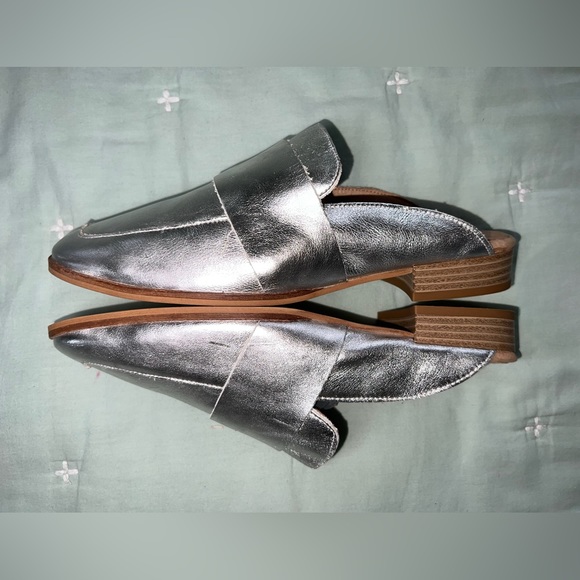 Free People loafer mule silver Sz 6.5 - Picture 5 of 13